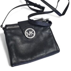 Michael Kors Black Leather Shoulder Bag Purse